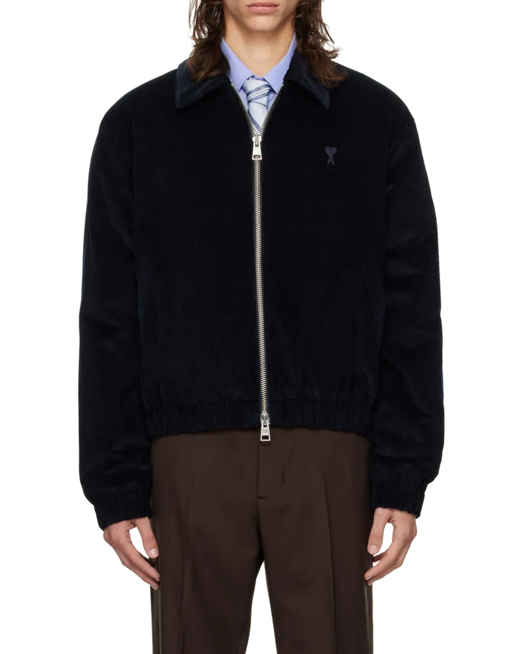 Ami De Coeur Zip-Up Corduroy Shirt Jacket