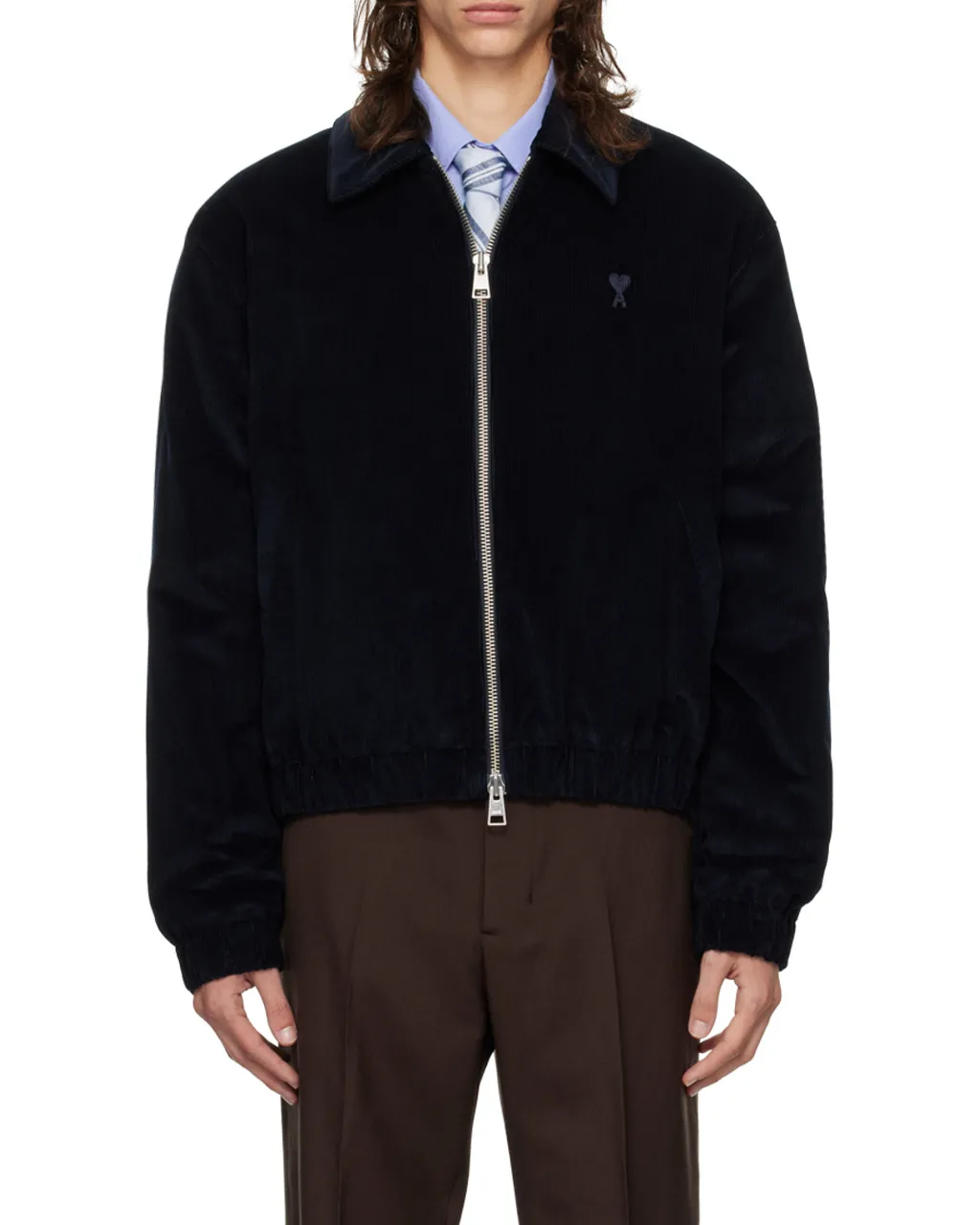 Ami De Coeur Zip-Up Corduroy Shirt Jacket