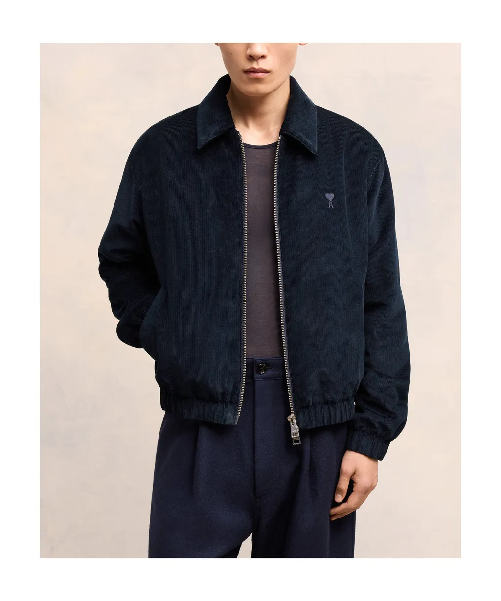 Ami De Coeur Zip-Up Corduroy Shirt Jacket