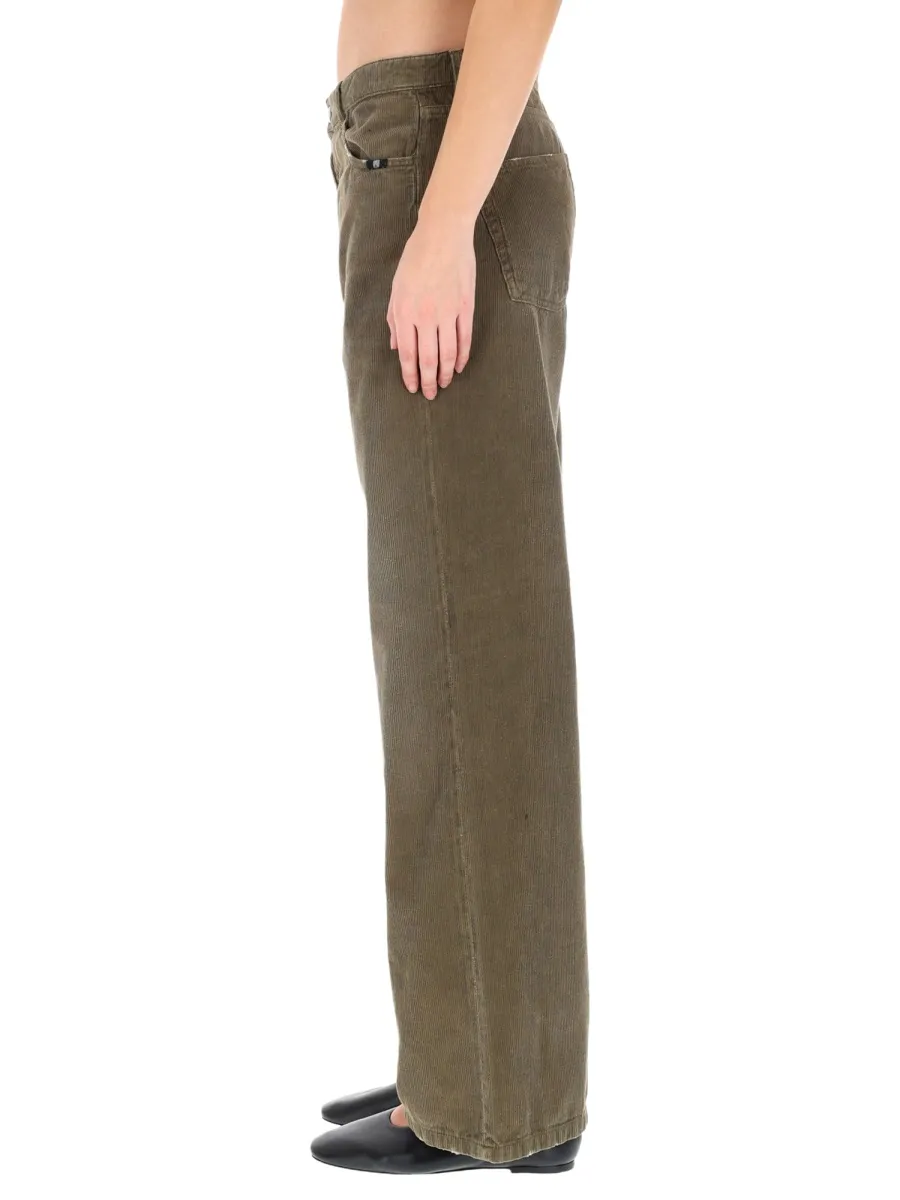 Wide-Leg Velvet Pants