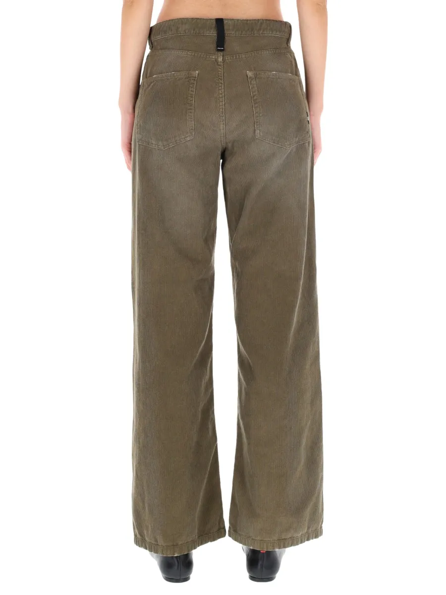 Wide-Leg Velvet Pants