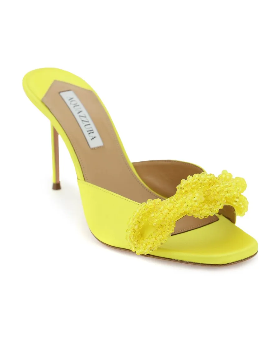 Chain Of Love Embellished Satin Mules
