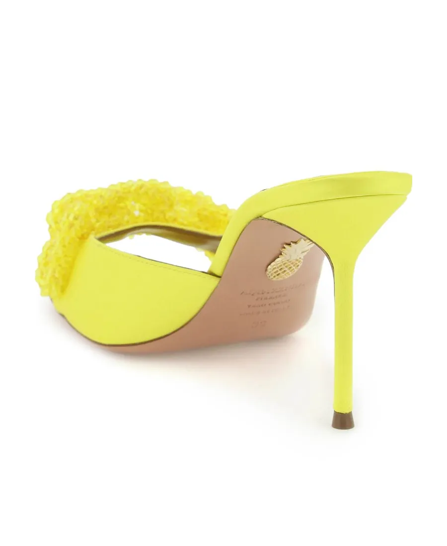 Chain Of Love Embellished Satin Mules