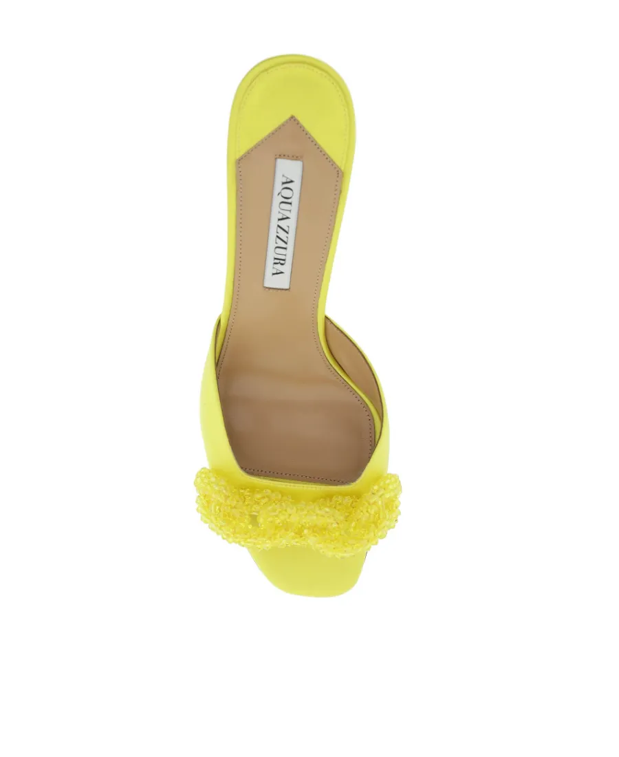 Chain Of Love Embellished Satin Mules