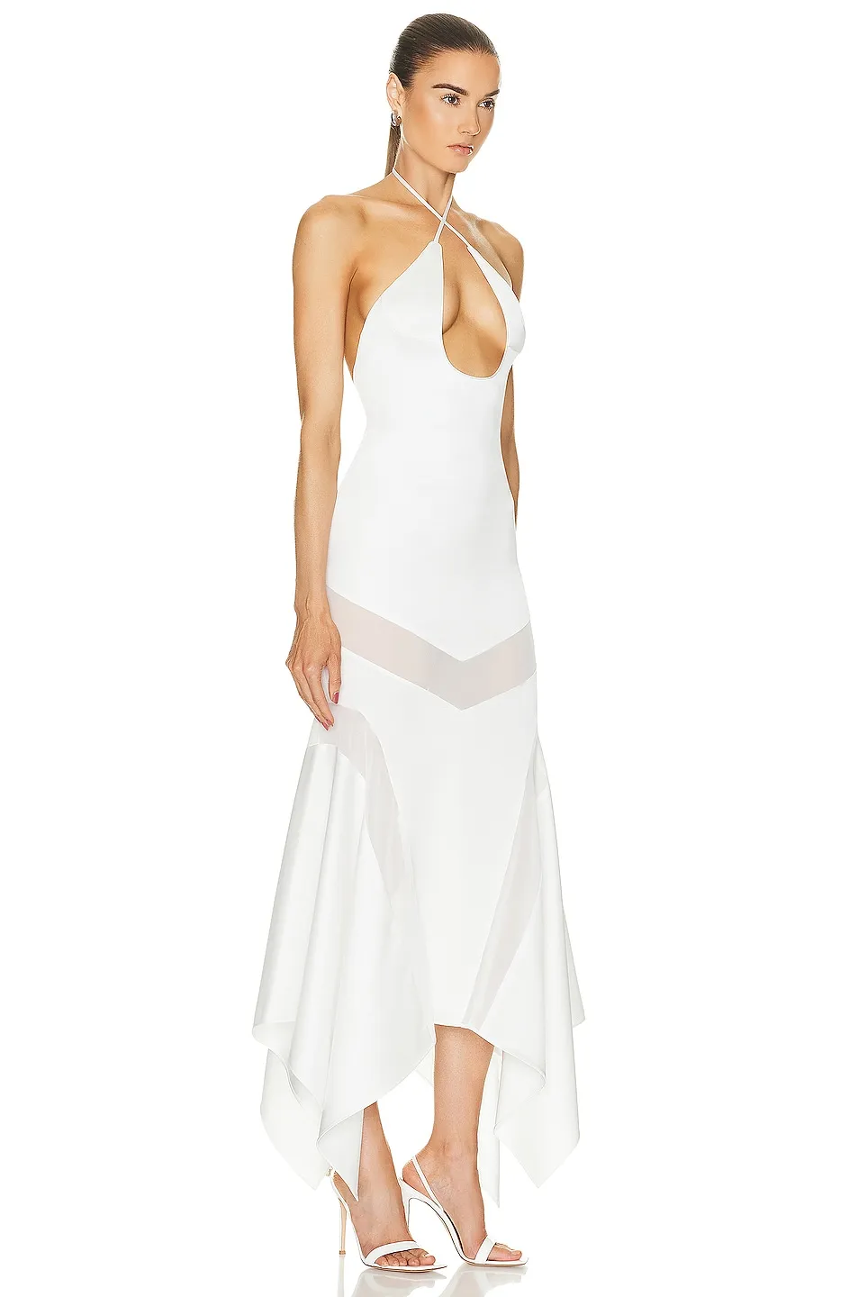 Saskia Halterneck Asymmetric Maxi Dress