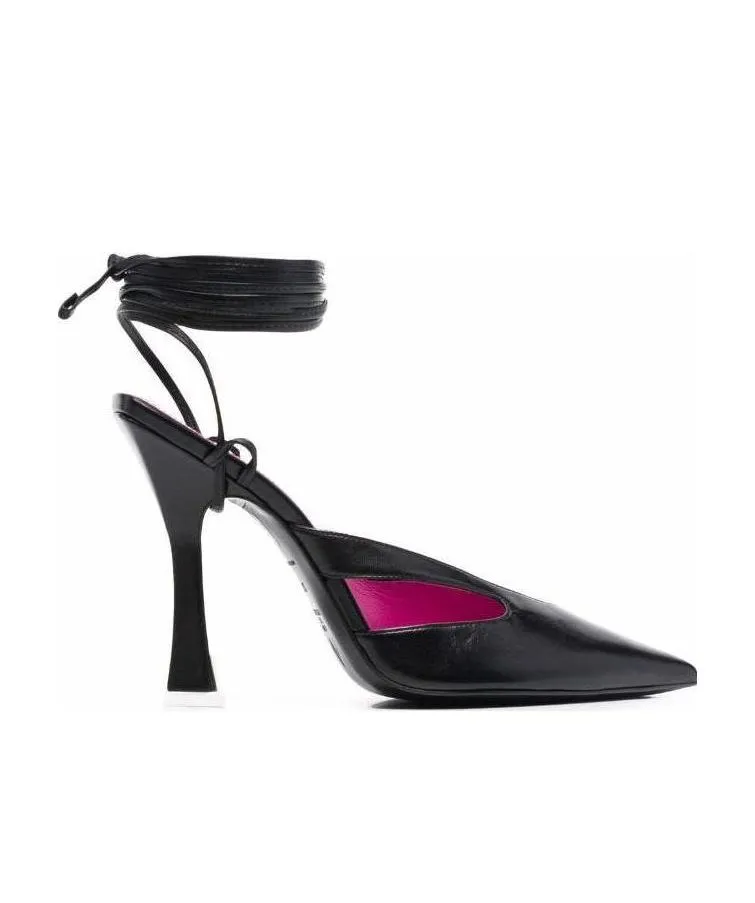 Pointed-Toe Lace-Up Pumps