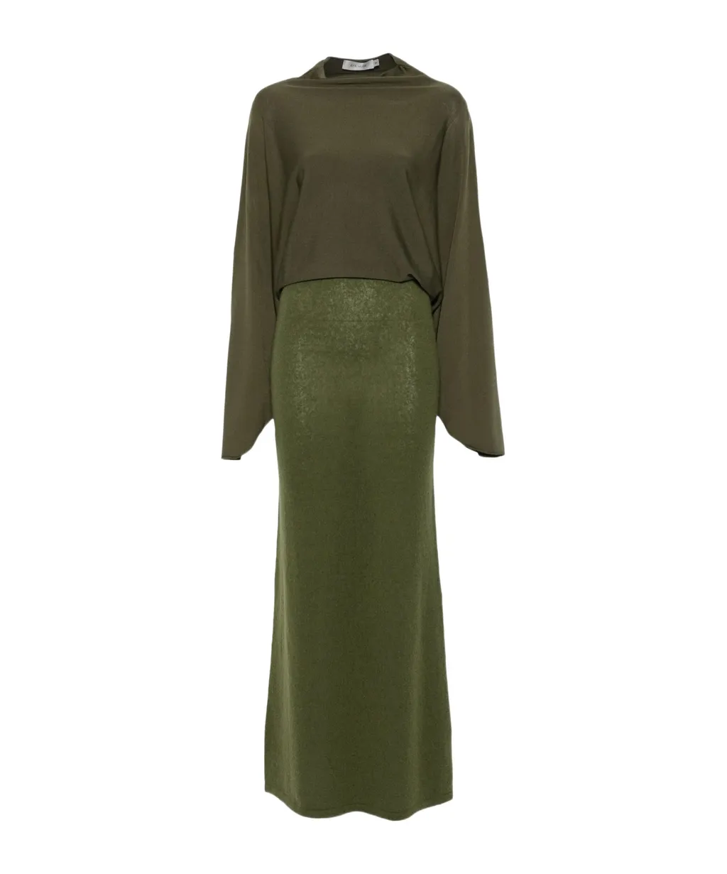 Cape-Detail Maxi Dress