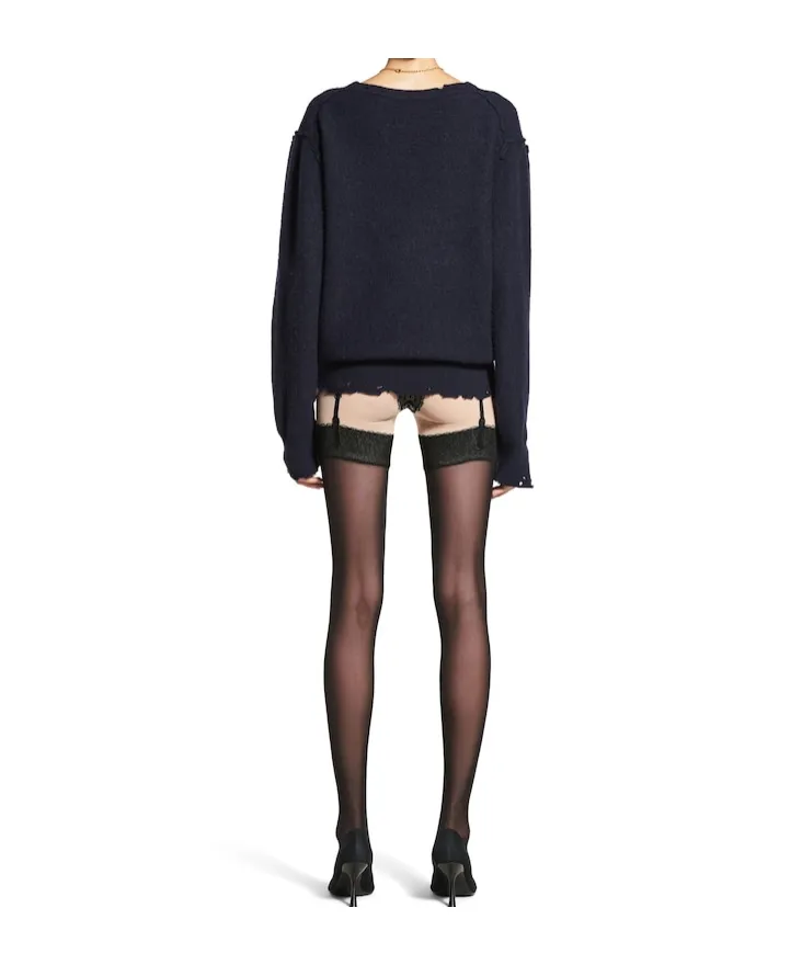 Laurel Classic V-Neck Destroyed Sweater