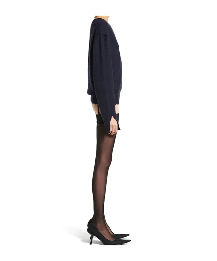 Laurel Classic V-Neck Destroyed Sweater