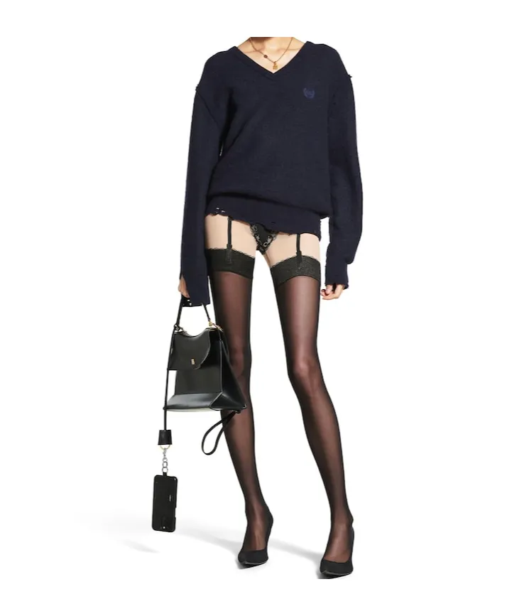 Laurel Classic V-Neck Destroyed Sweater