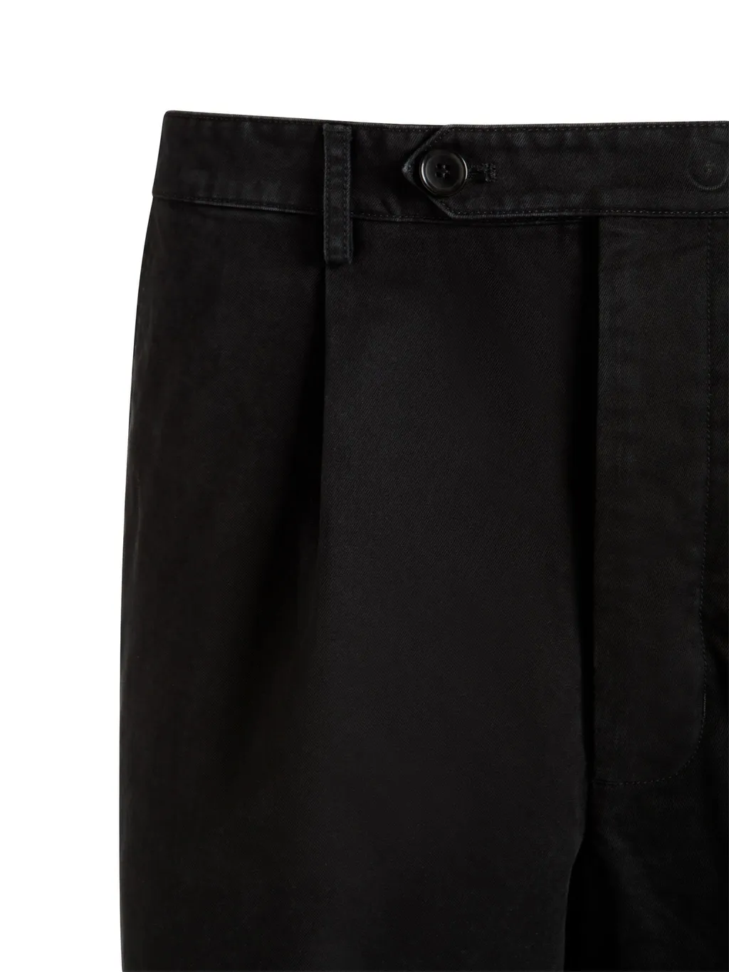 Tapered-Leg Pleated Chino Trousers