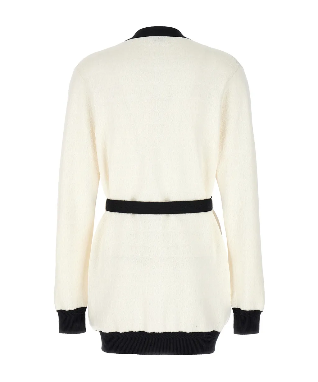 Long-Sleeved V-Neck Knitted Cardigan