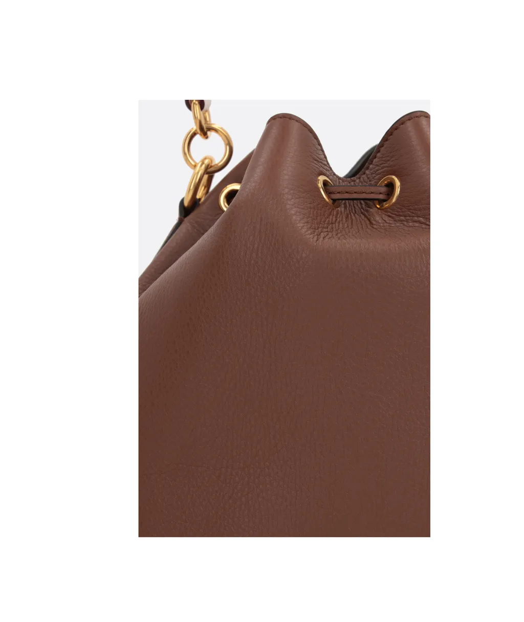 Logo Printed Drawstring Bucket Bag