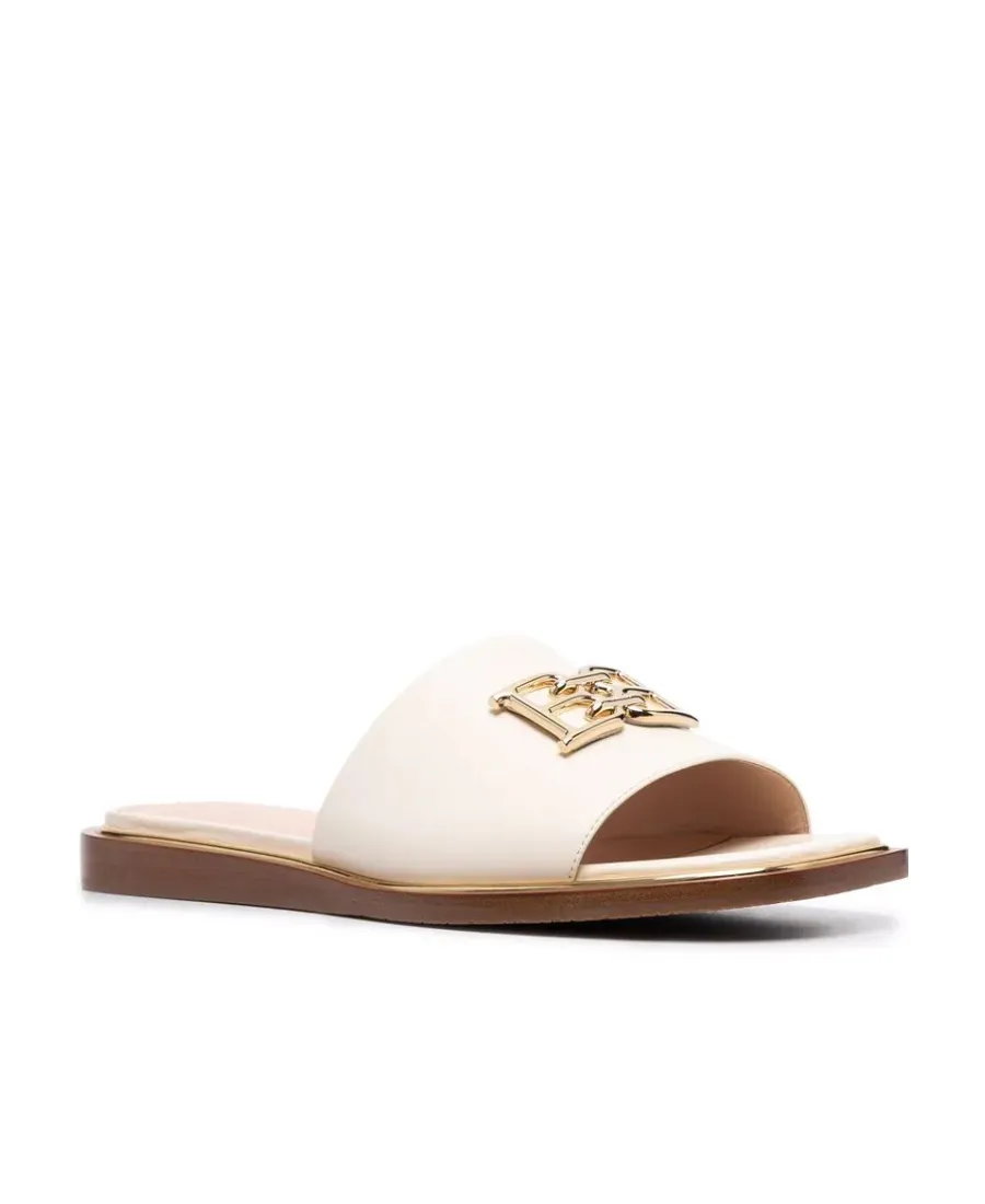 Logo Plaque Leather Sandals