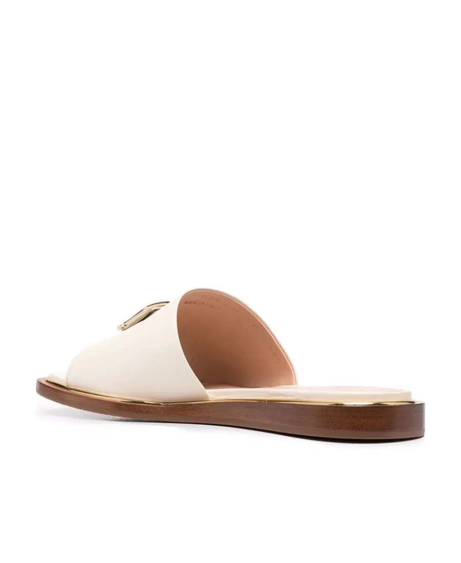 Logo Plaque Leather Sandals