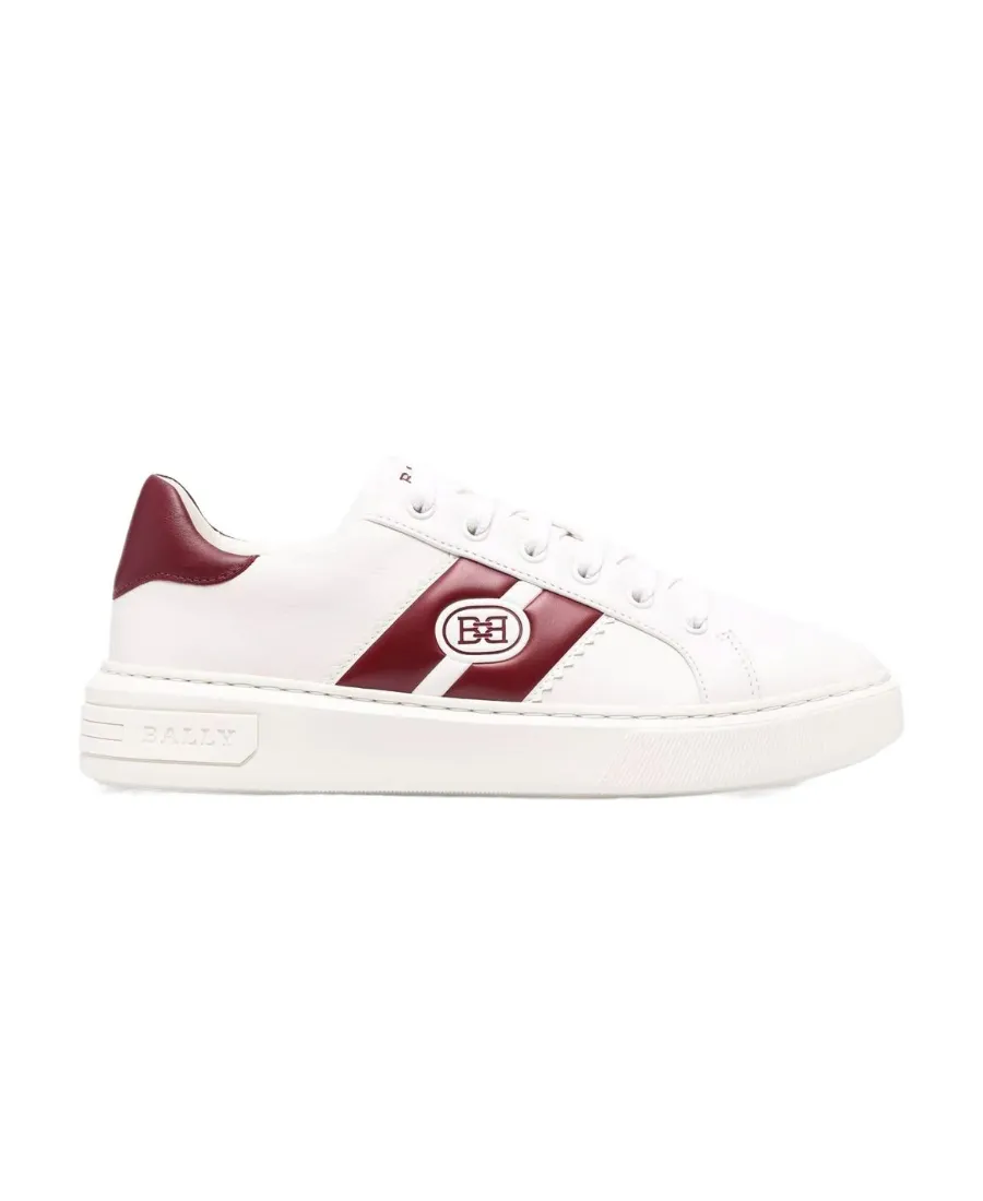 Mikki Logo-Stripe Leather Sneakers