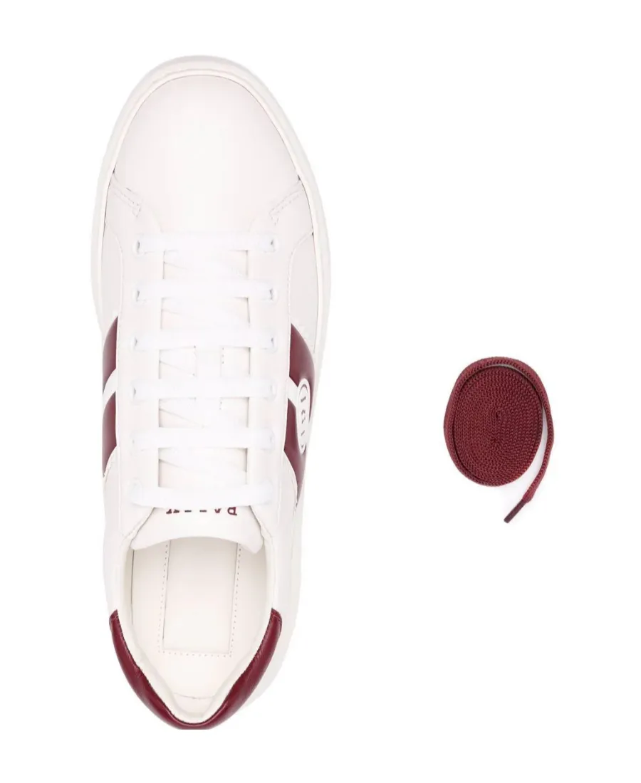 Mikki Logo-Stripe Leather Sneakers