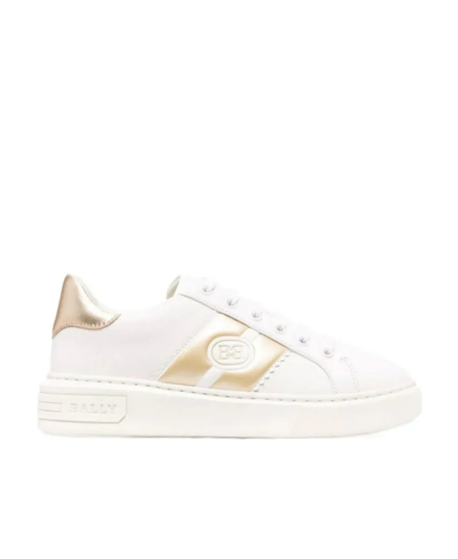 Logo-Stripe Leather Trainers
