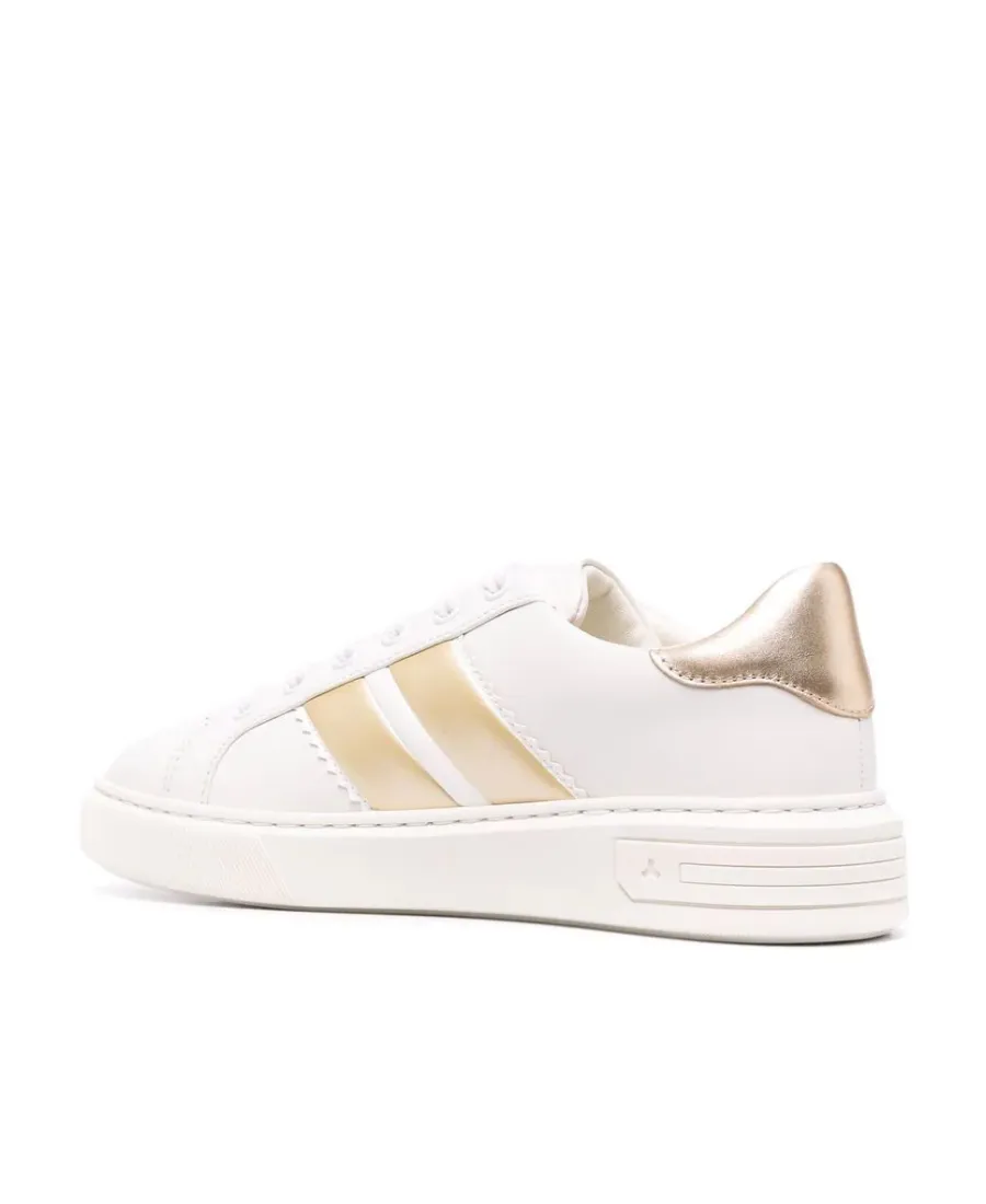 Logo-Stripe Leather Trainers
