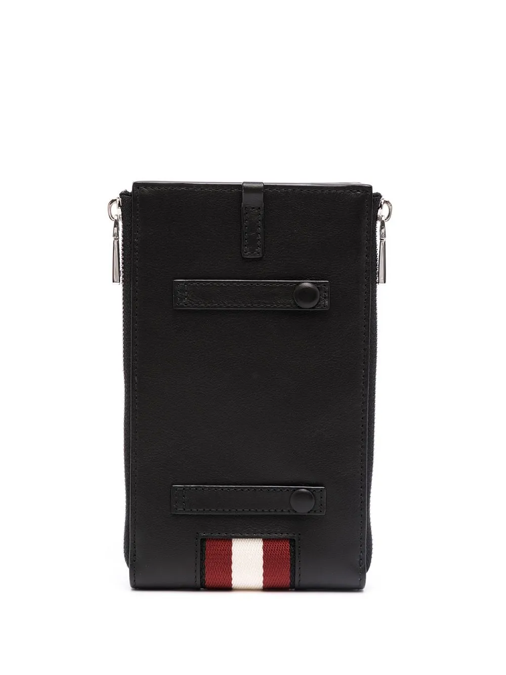Logo-Stripe Leather Phone Case