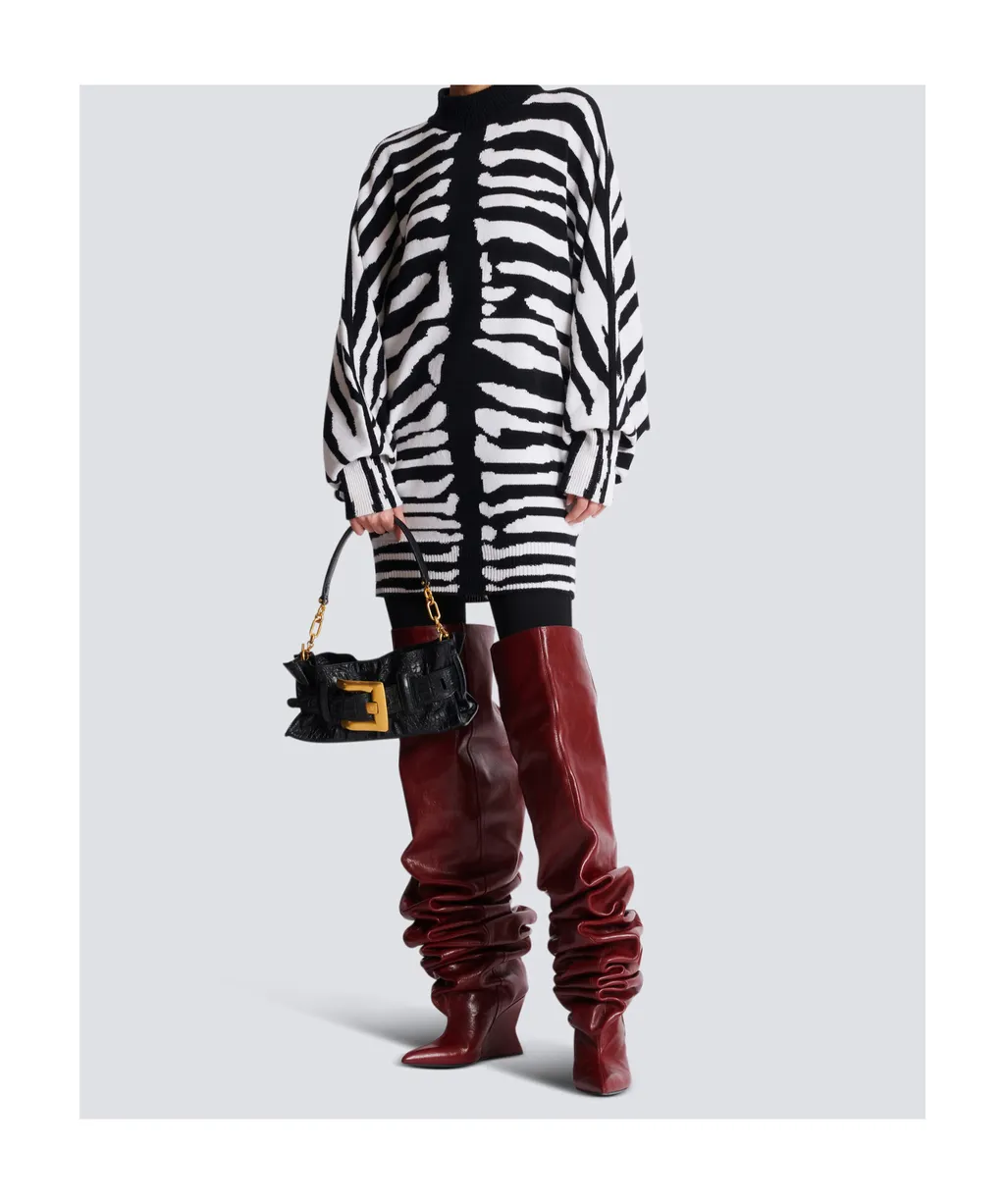 Zebra Intarsia Knit Dress