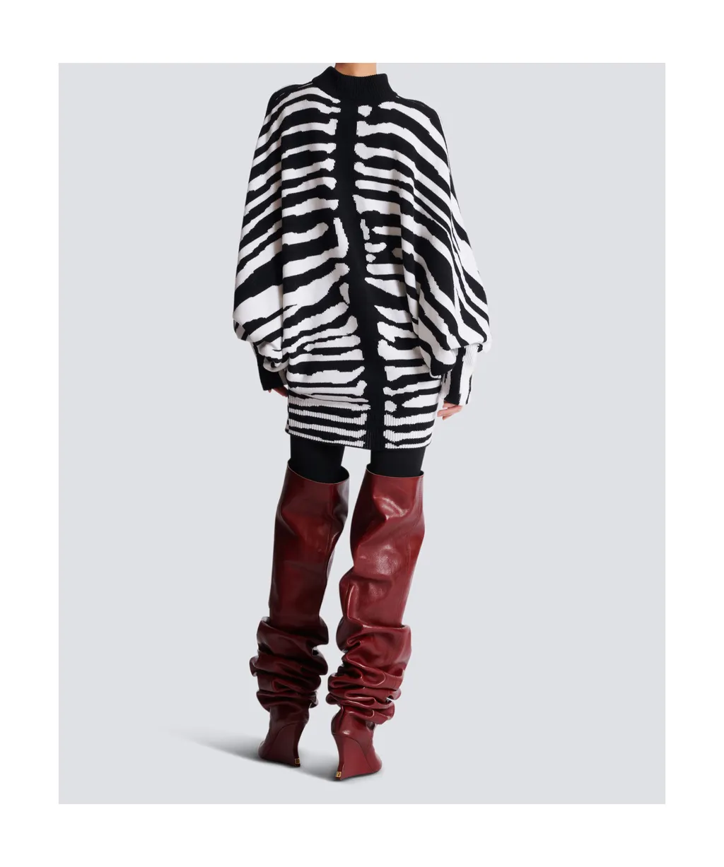 Zebra Intarsia Knit Dress