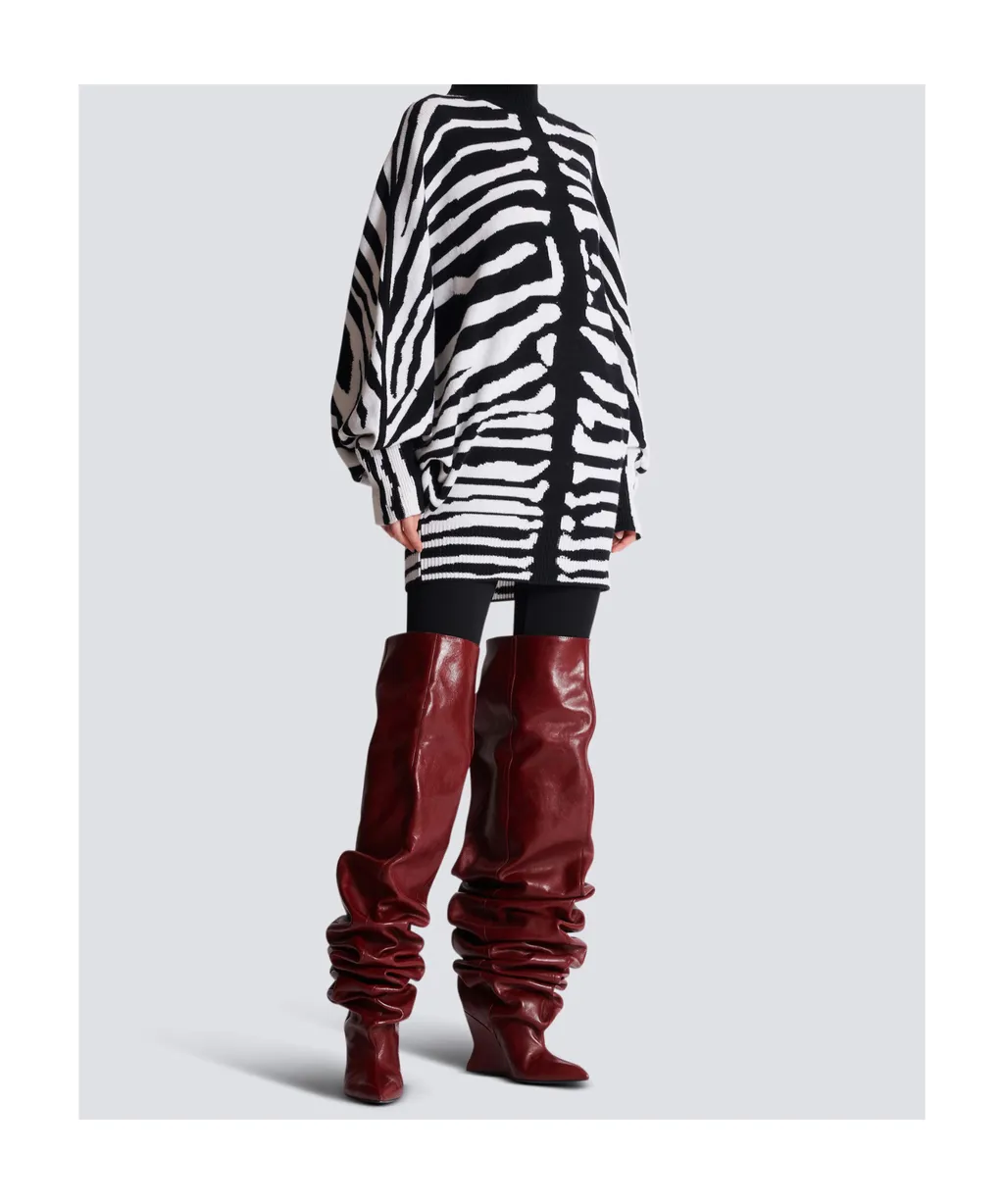 Zebra Intarsia Knit Dress