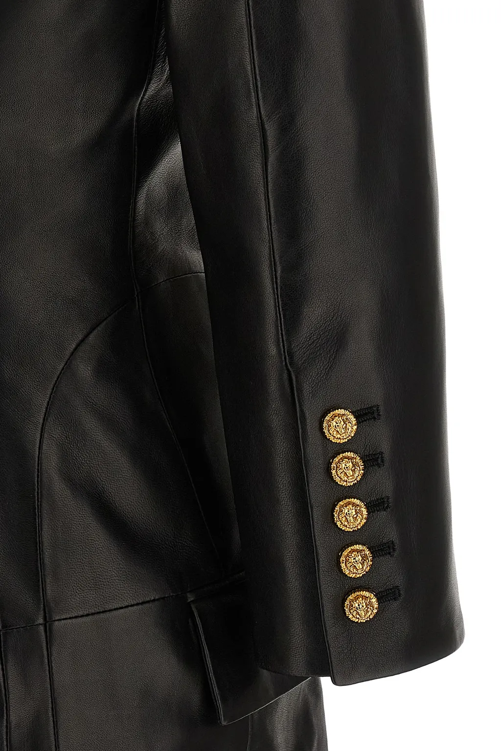 Double Breasted Leather Blazer Dress