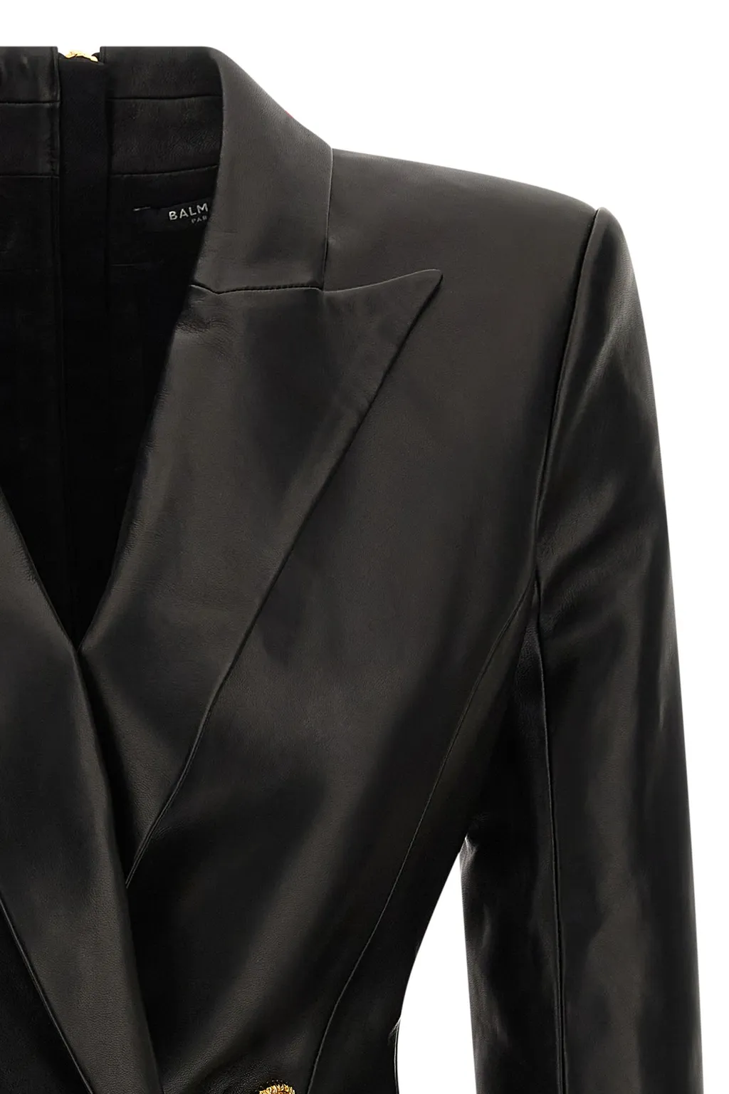Double Breasted Leather Blazer Dress