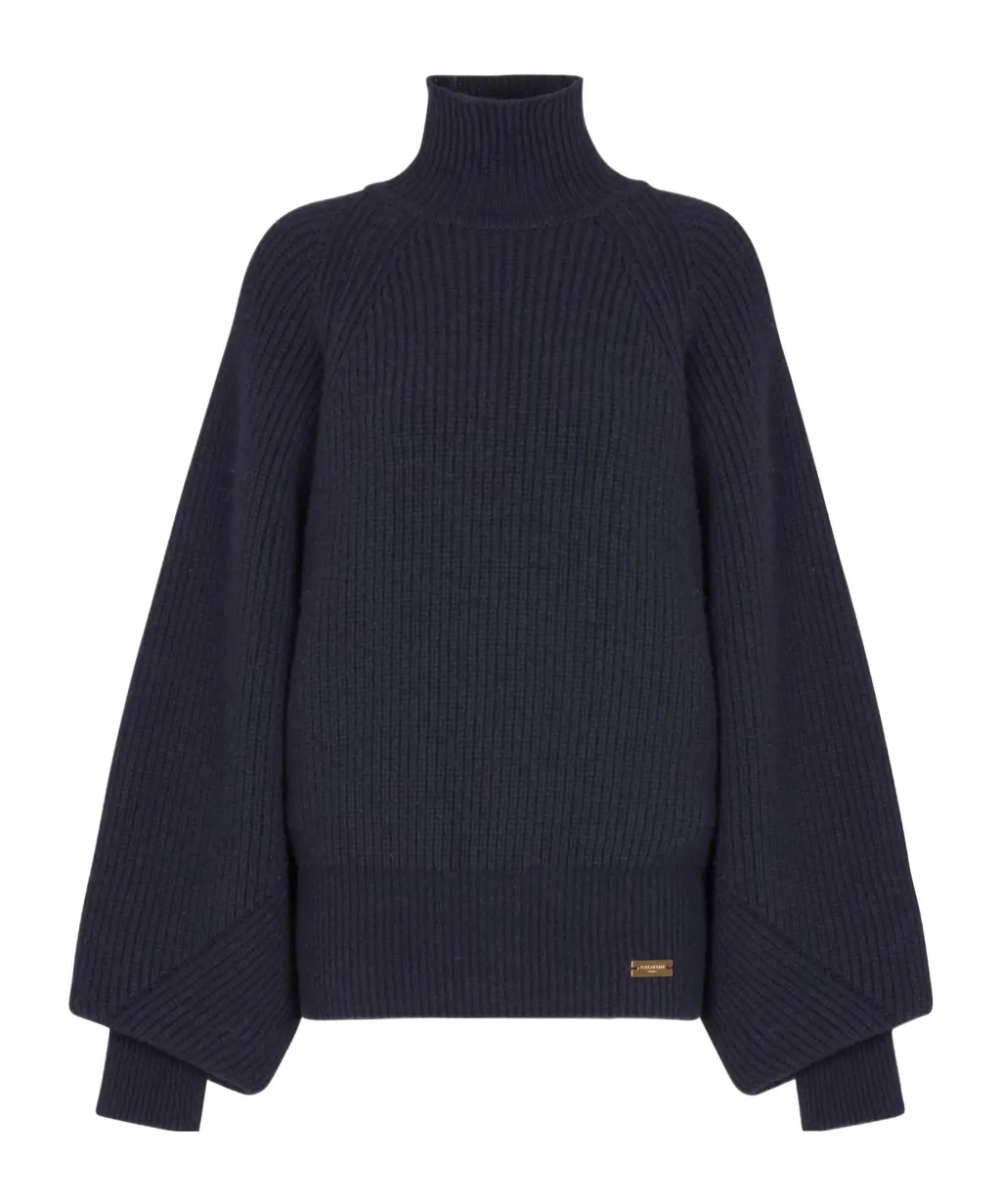 Ribbed-Knit Logo-Patch Sweater
