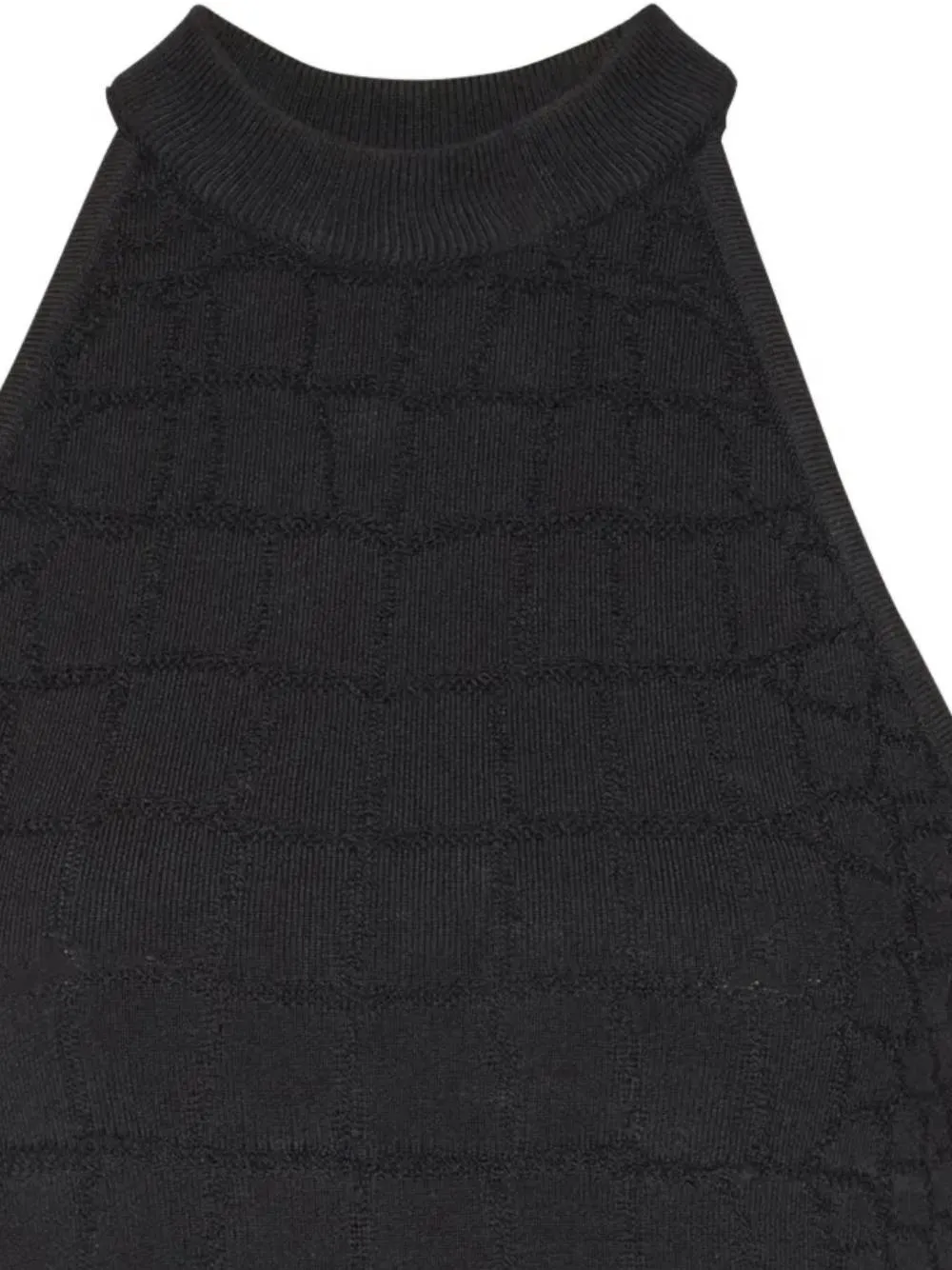 Halterneck Crocodile-Effect Top