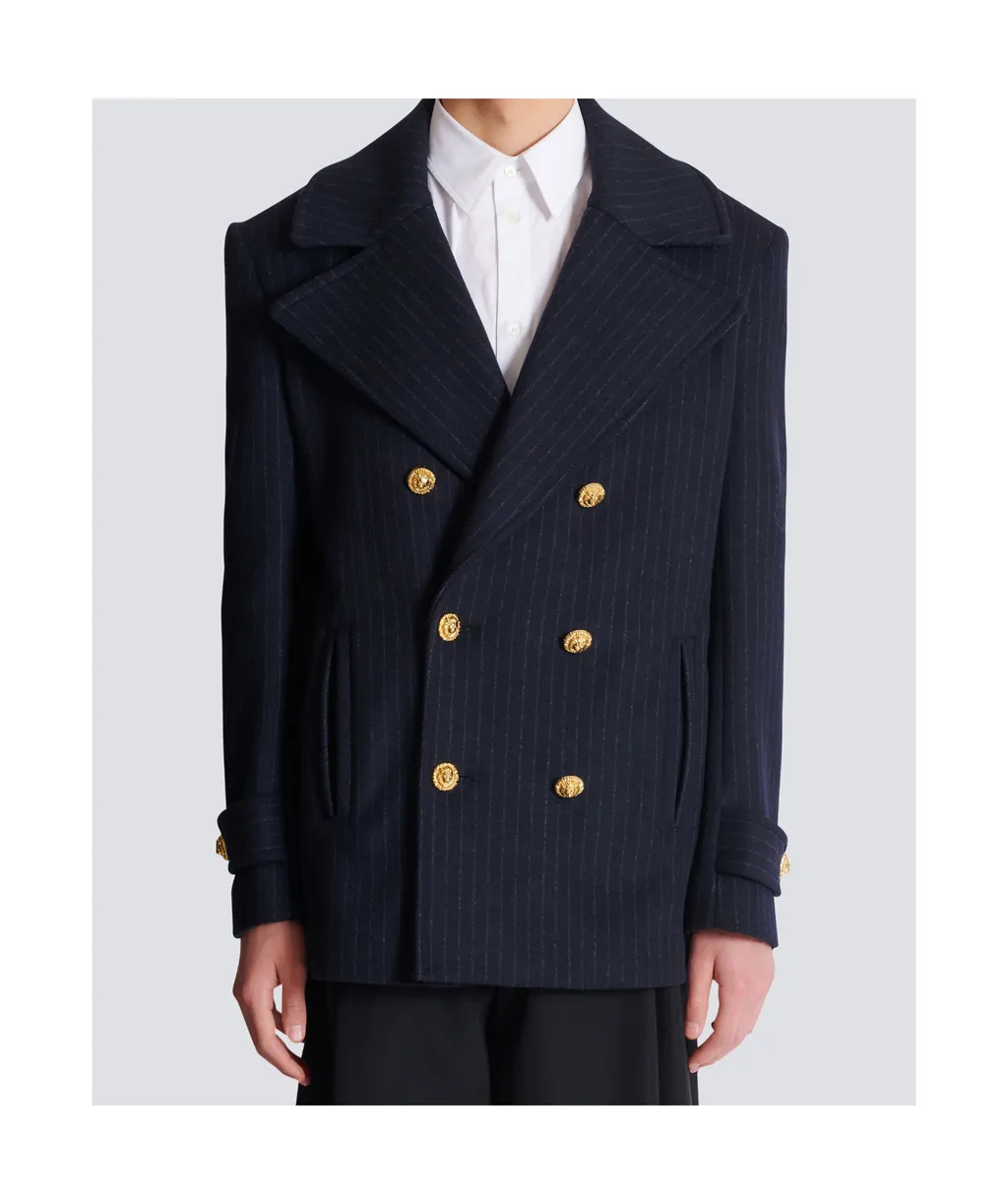 Short Striped Pea Coat