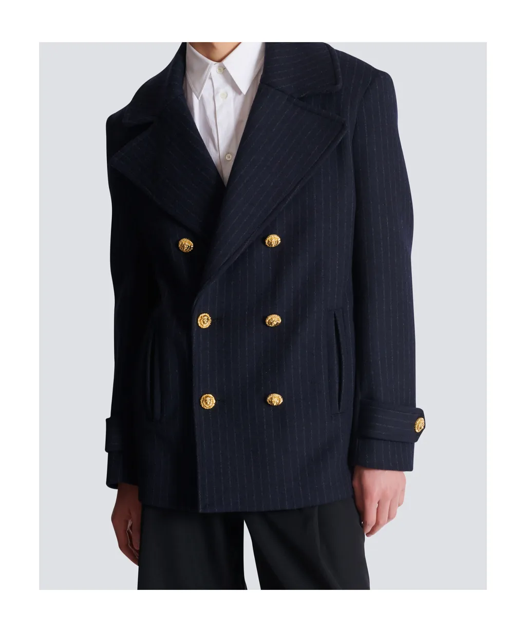 Short Striped Pea Coat