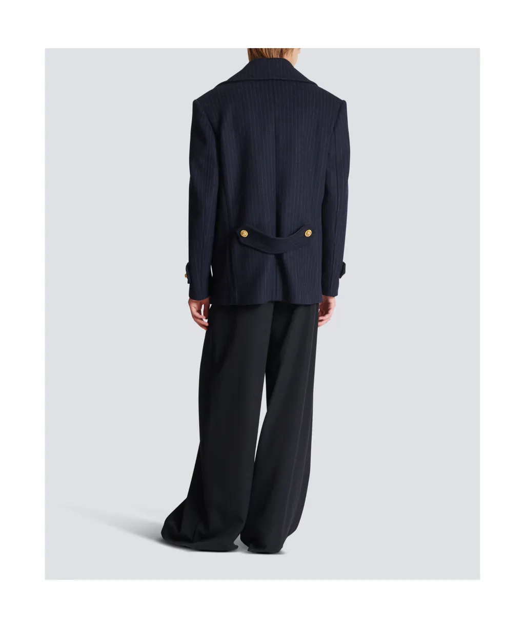 Short Striped Pea Coat