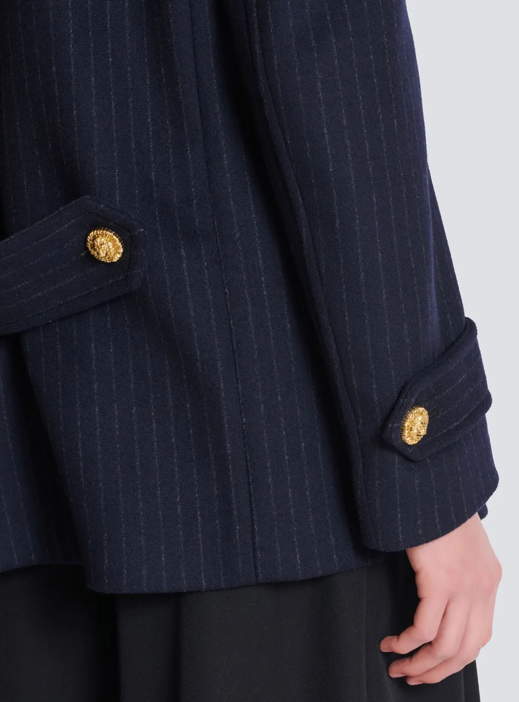 Short Striped Pea Coat