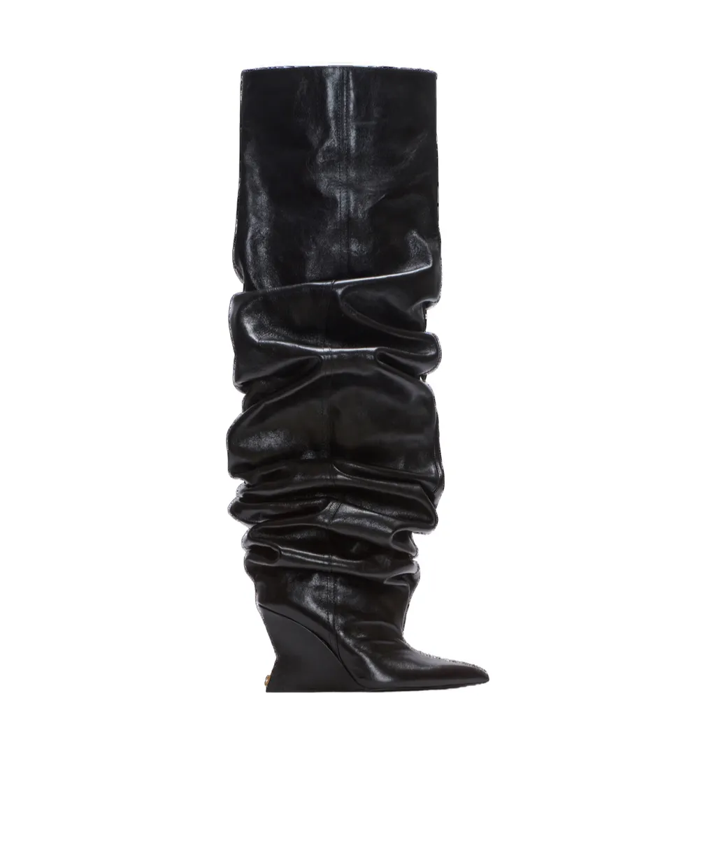 Wedge Thigh-High Boots