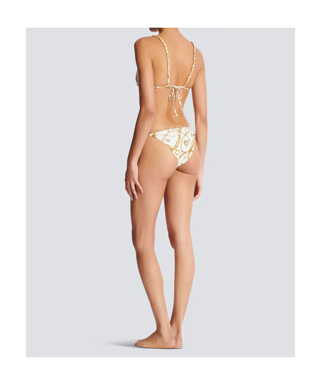 Two Piece Chain-Print Triangle Bikini Set
