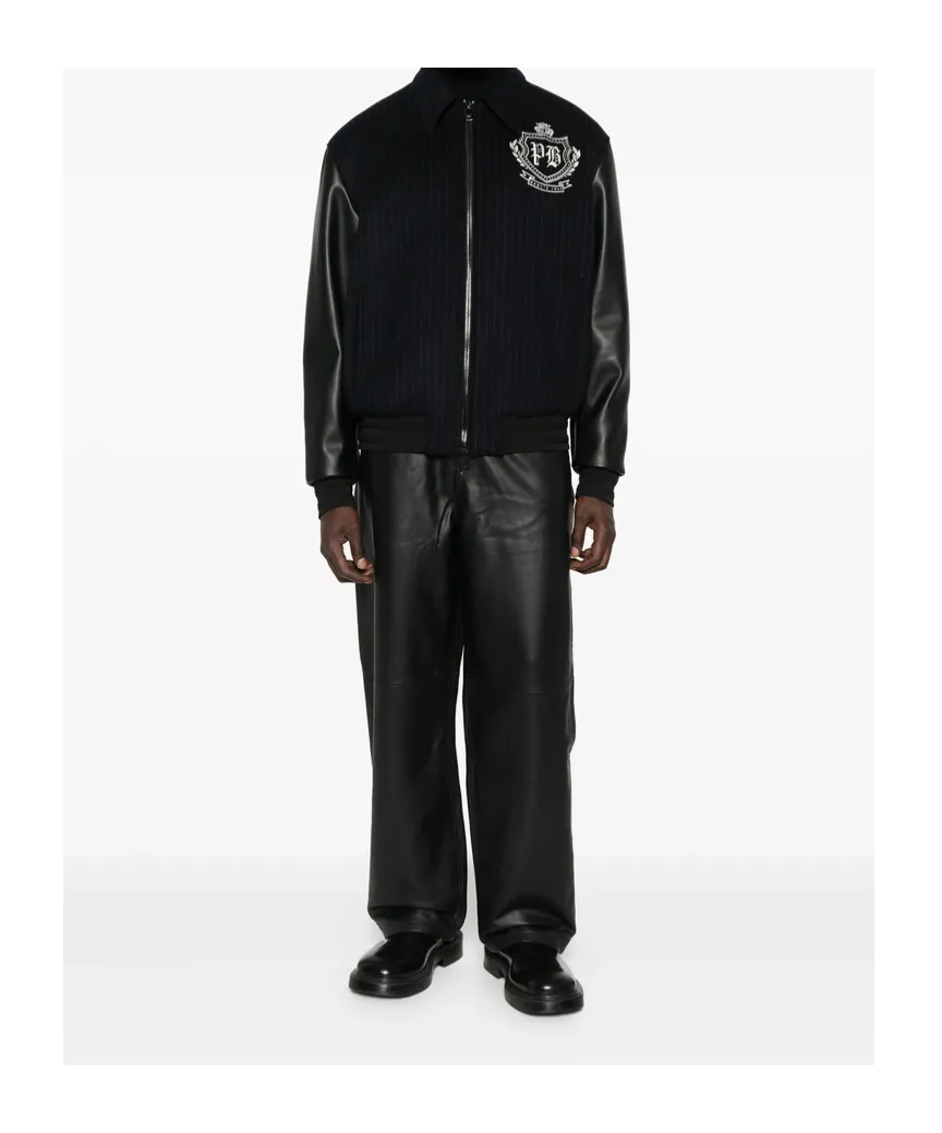 Zip-Up Panelled Bomber Jacket