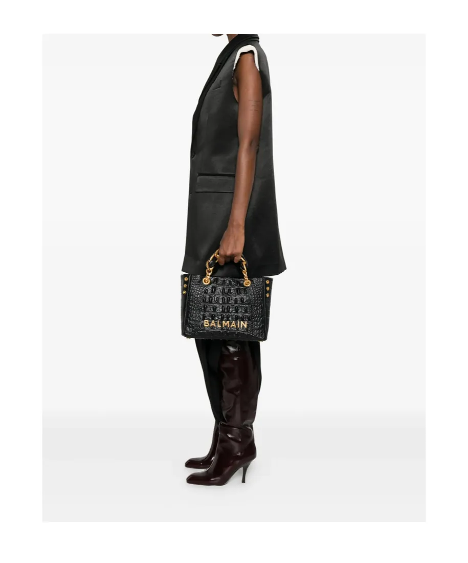 Embossed Top Handle Bag