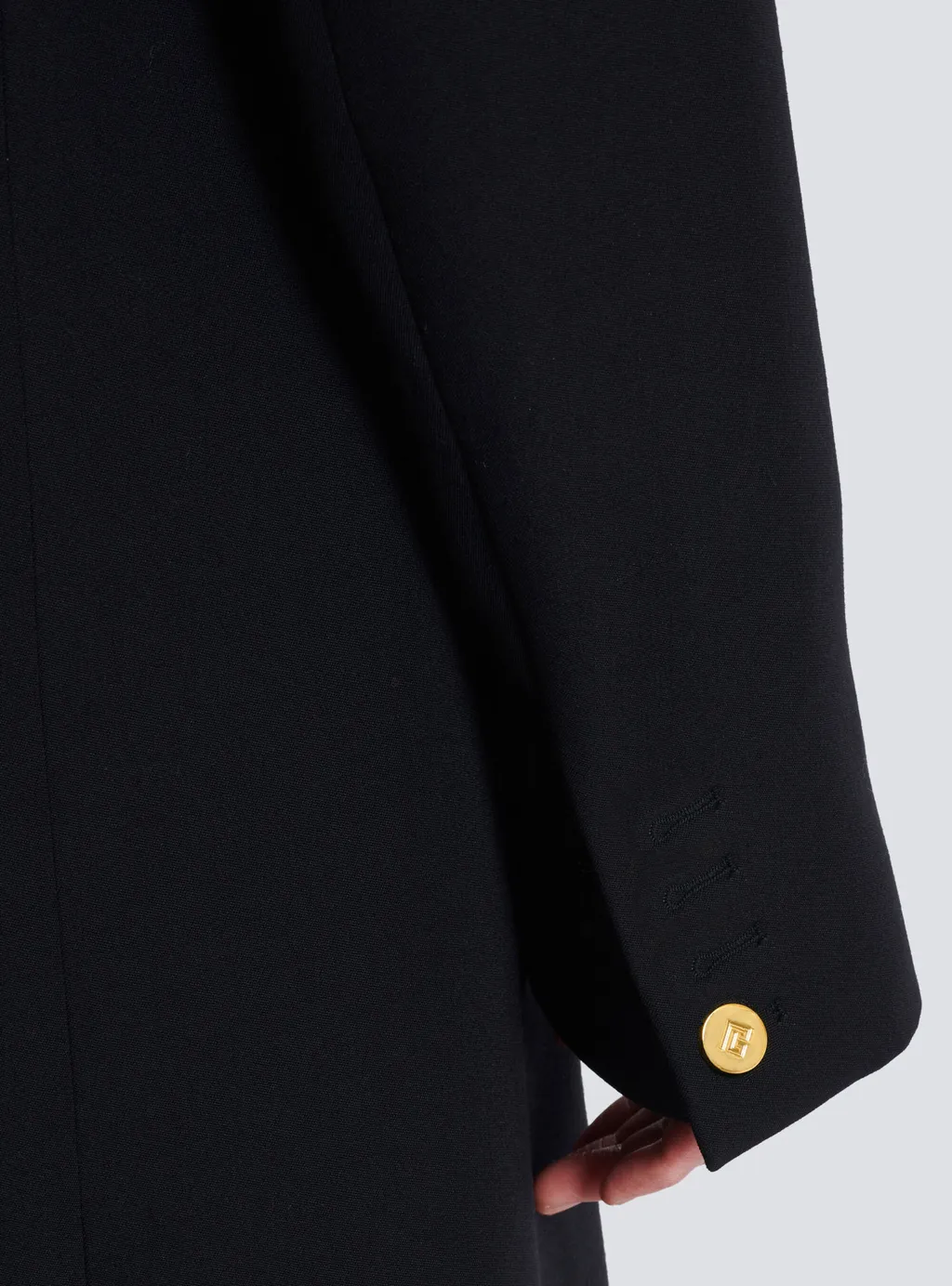 Long Grain De Poudre Wool Coat
