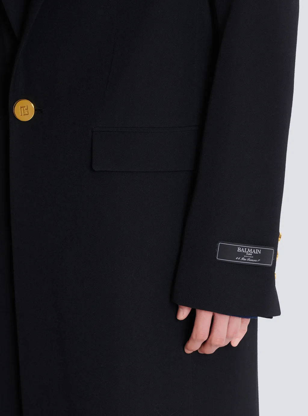 Long Grain De Poudre Wool Coat
