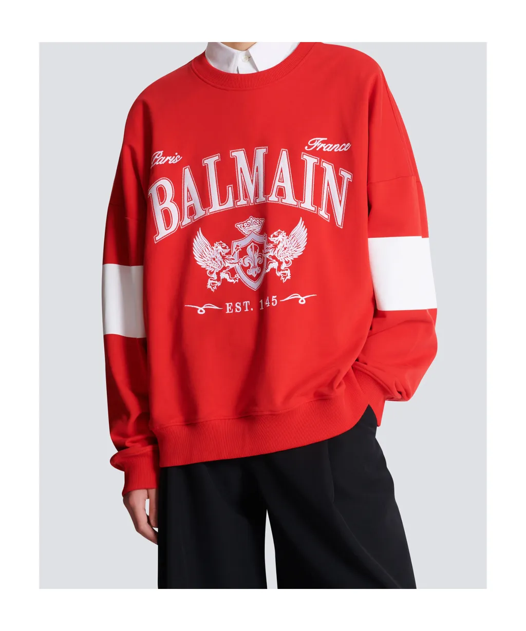 Boxy Balmain College Sweatshirt