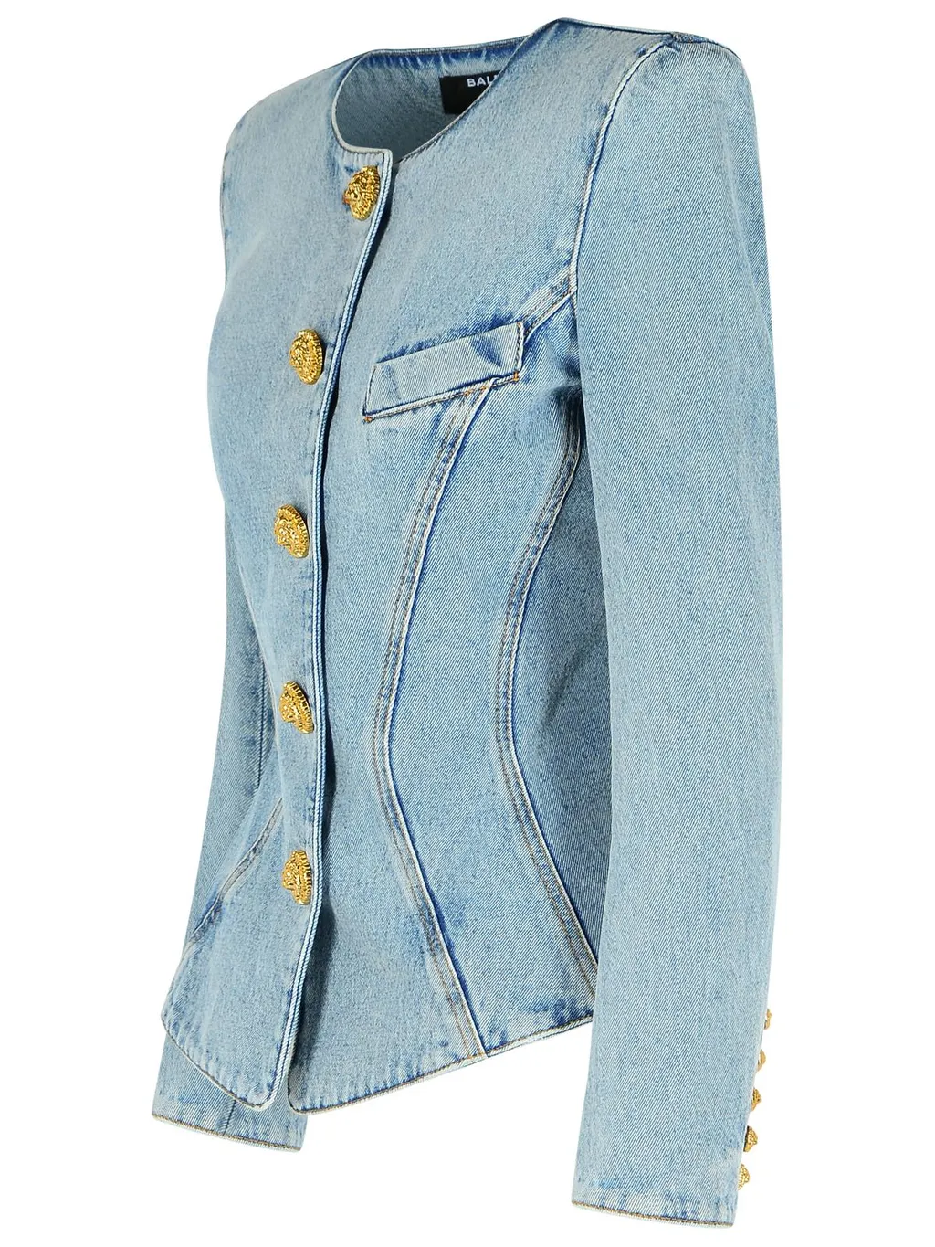 Padded Shoulder Cinched Waist Jacket