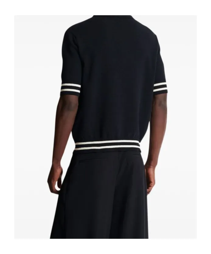 Emblem-Logo Knit Polo Shirt