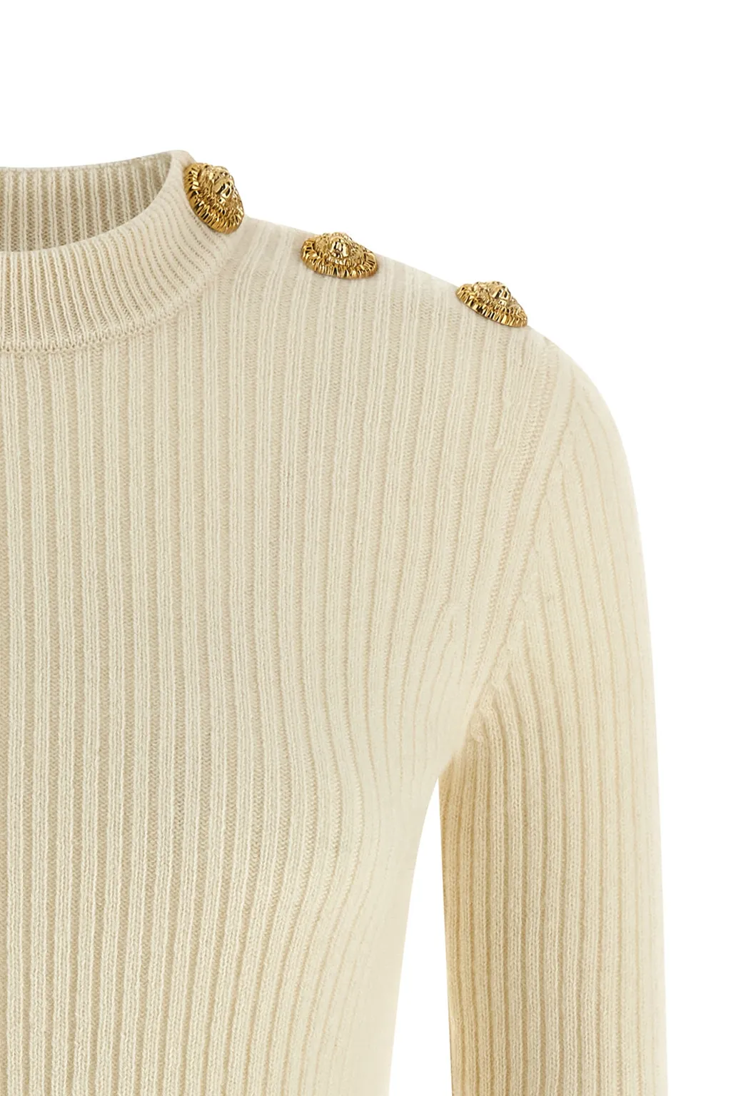 Button Embellished Knitted Pullover