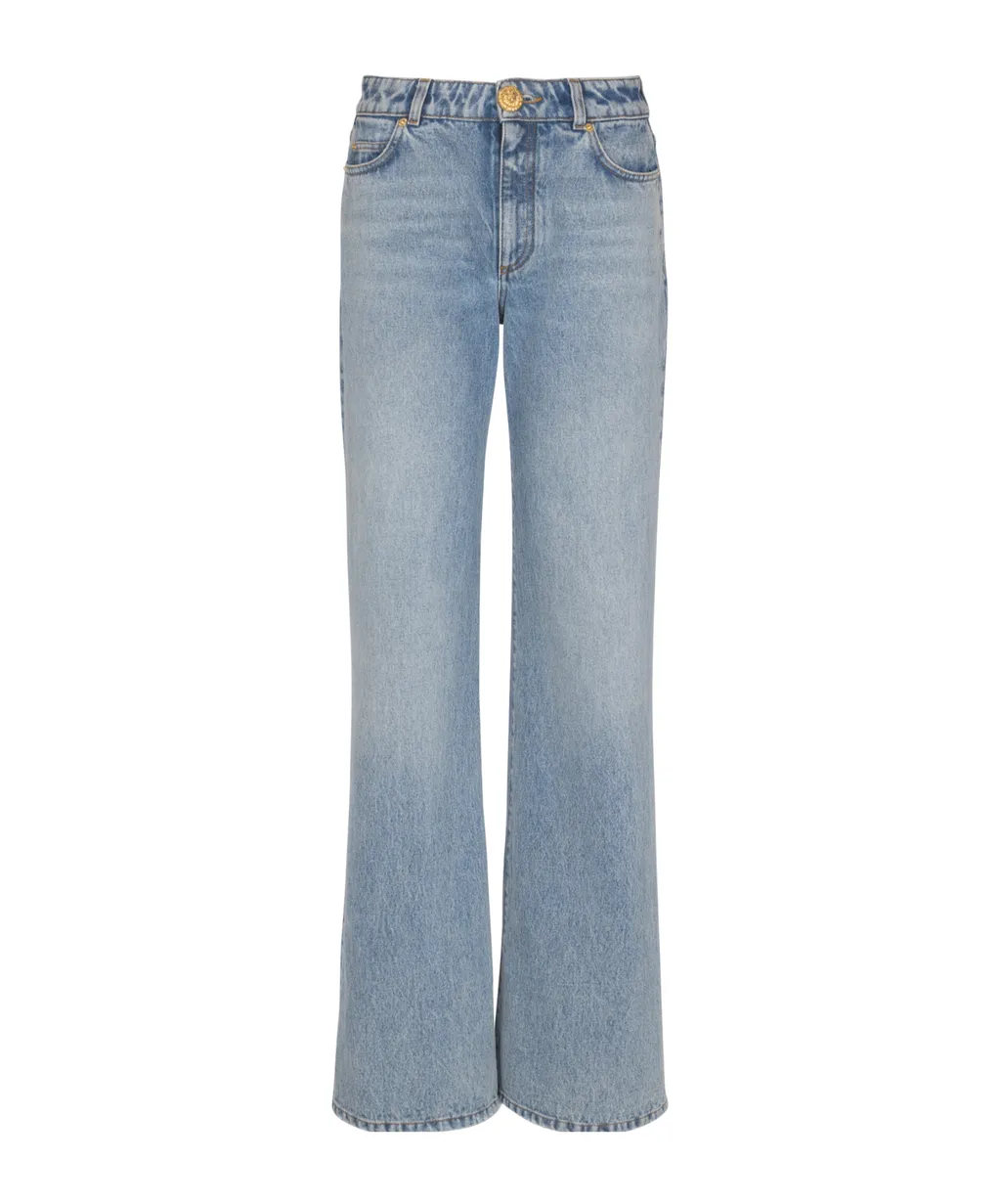 Logo Patch Straight-Leg Jeans