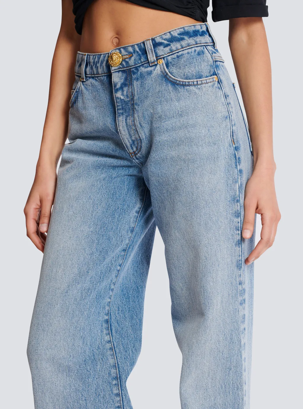 Logo Patch Straight-Leg Jeans