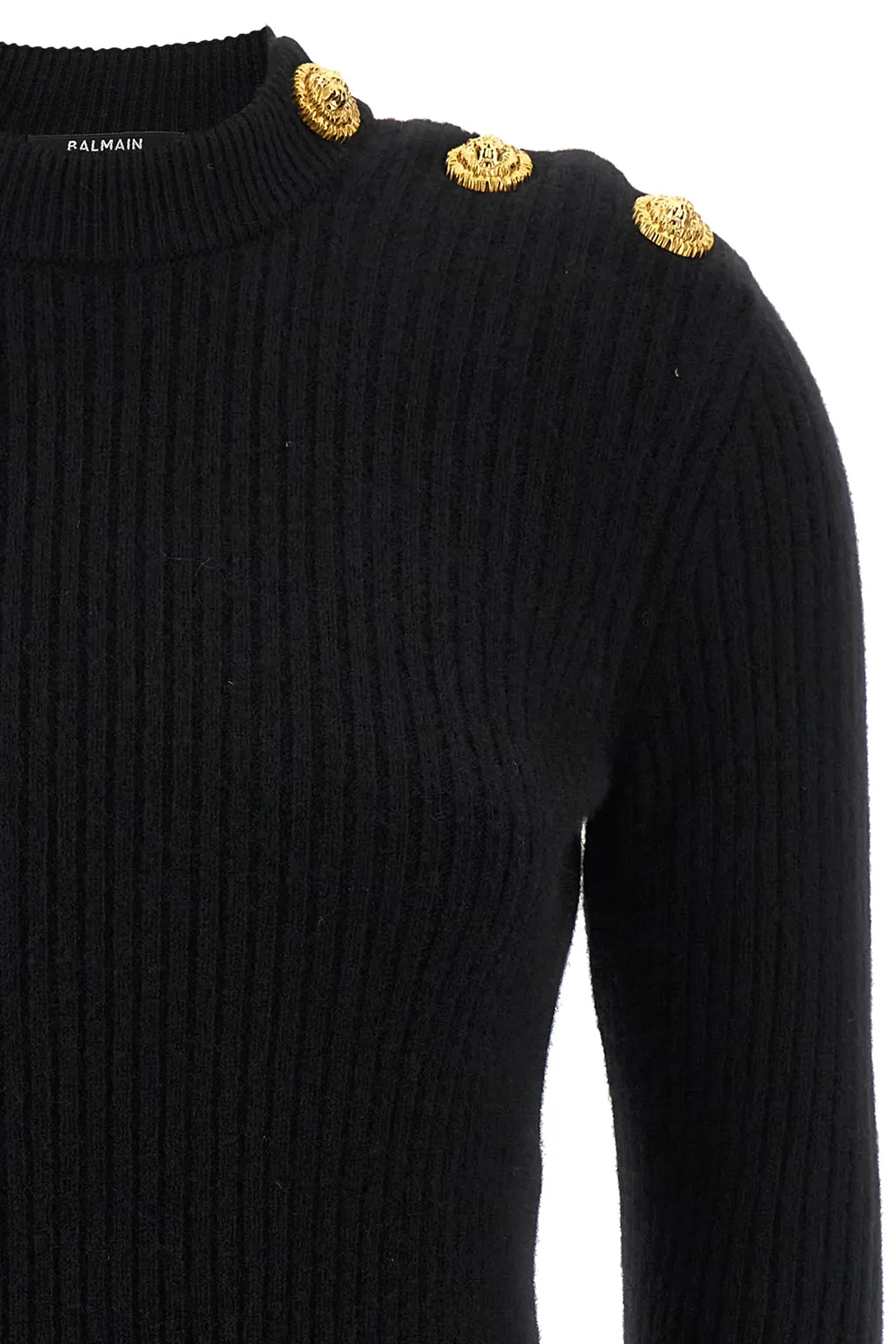 Button Embellished Knitted Pullover