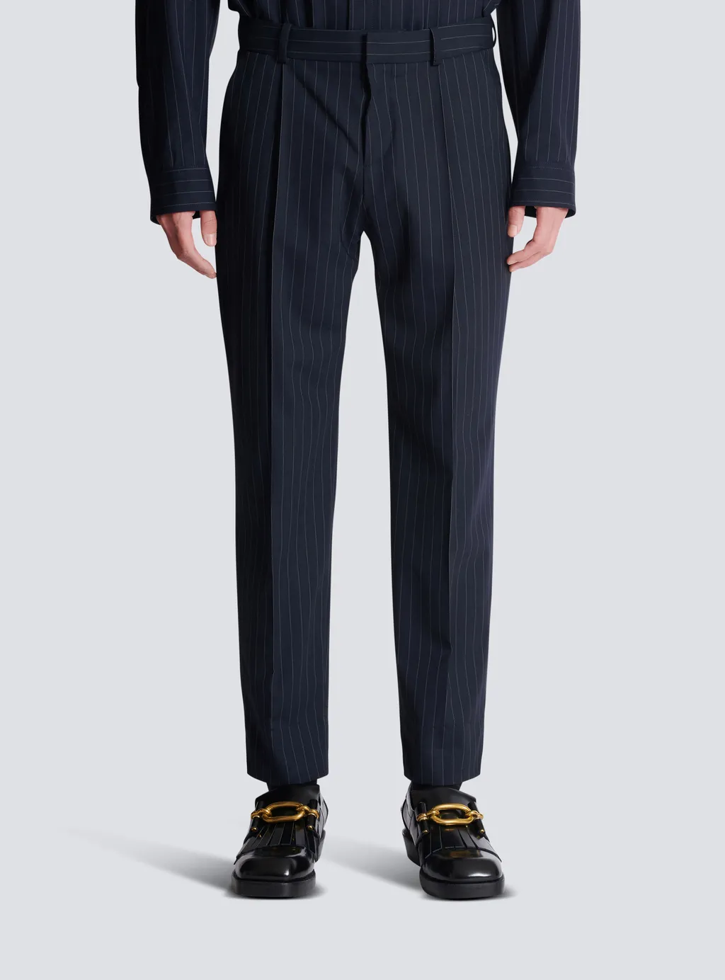 Striped Straight-Leg Trousers