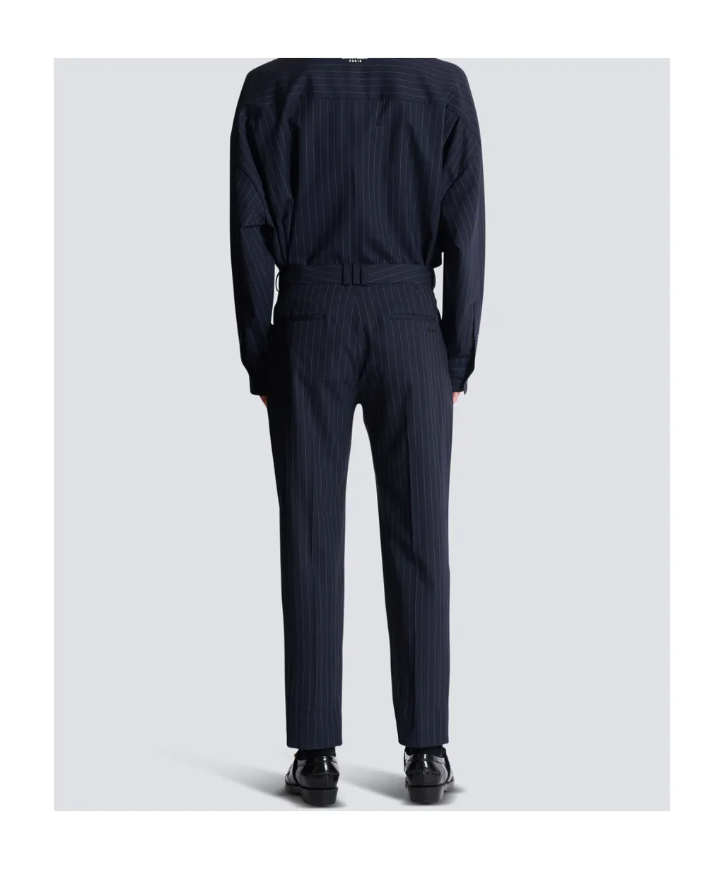Striped Straight-Leg Trousers